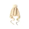 Venta al por mayor transfronteriza 100% Cachemir Protección para los oídos Bola de pelo Gorro de punto de lana de cachemir Lujo accesible Gorro de lana grueso de alta gama