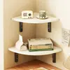 Soporte de estante de pared soporte triangular soporte de esquina de pared de sala de estar estantería de esquina de tablero de madera estante de almacenamiento sin perforación
