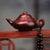 Peça de Mão Unicórnio e Pixiu Entalhada em Pau-Rosa, Pingente Artesanal, Peça de Brinquedo Portátil, Pingente de Madeira Maciça