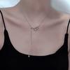 Luxo Leve Versátil Elegante Estilo Coreano INS Aço Titânio Integral Duplo Anel Puxável Colar Design de Nicho Colar da Moda