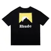 Colección de Camisetas de Manga Corta RHUDE Versión Alta Transfronteriza Vintage Americano Marlboro Streetwear Casual Holgadas para Pareja Cuello Redondo