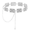 Novo cinto feminino, estiloso e elegante, estilo vintage, acessório de cintura com corrente decorativa de metal esculpido, dropshipping transfronteiriço