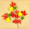 Folhas artificiais de sicômoro francês, galhos e folhas falsas para decoração de projeto, folhas verdes falsas, flores de seda, flores de plástico, plantas verdes