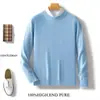 Nuevo Estilo Otoño e Invierno Suéter 100% Lana para Hombre, Cuello Redondo, Color Sólido, Suéter Básico, Casual de Negocios, Talla Grande, Suéter de Cachemira Tejido, Moderno