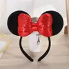 Faixa de cabelo fofa com lantejoulas e laço para performance infantil acessórios de cabelo de animais malucos faixa de cabeça com orelhas pretas orelhas de raposa