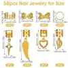 58 Piezas de Anillos para el Cabello de Corazón con Alas Transfronterizos Amazon Xiyin Temu Totalmente Gestionados Shein Estación Independiente Europa y Estados Unidos