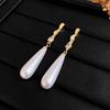 Coreia do Sul Design Sense Personalidade Exagerada Metal Grandes Brincos de Pérola Francês Elegante Moda Brincos de Orelha Brincos Ear Studs Acessórios de Orelha