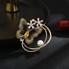 Nuevo estilo coreano moderno color de tela circonita mariposa broche elegante noble dama ramillete regalo de vacaciones venta al por mayor