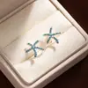 Pendientes de Estrella de Mar Azules para Mujer Personalidad Moda Pequeños Frescos Joyería para Orejas de Vacaciones Estudiantes Viajes Cotidianos Pendientes Pequeños y Exquisitos