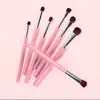 Set de 7 Brochas para Maquillaje de Ojos con Pelo de Caballo para Sombras de Ojos Ahumados, Empaque en Bolsa de PVC, Suministro Directo del Fabricante, Nuevo Producto Más Vendido