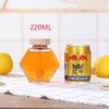 Frasco de mel hexagonal de cortiça hermético à prova de vazamento 220ml armazenamento mel garrafa de vidro 330ml geleia molho de pimenta garrafa vazia