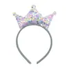 Tiara de Cabelo Infantil Mais Vendida na Fronteira, Grampos de Cabelo com Lantejoulas, Acessórios de Cabelo de Coroa Colorida para Festa de Aniversário, Acessórios Fofos para Bebê, Tiaras