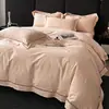 Nuevo Juego de Funda Nórdica de Algodón Jacquard Amigable con la Piel para Uso Doméstico, Adecuado para Dormir Desnudo, Ropa de Cama Estilo Europeo, Suave y Sencillo, Venta al por Mayor de Fábrica