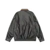 Yidao Vintage 2025 Otoño Nuevo Retro Americano Desgastado Deconstruido Patchwork Bloque de Color Cuello Solapa Holgada Chaqueta de PU para Hombre