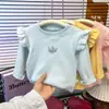 Camiseta de manga larga para niños, nuevo estilo otoño/invierno, versión coreana, prenda interior para niñas, ropa cálida de primavera para niños, al por mayor, artículo individual