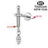 Brincos de Argola Cruzados em Liga de Titânio G23, Pingentes de Zircônia Gota d'Água, Unhas de Lábio, Piercings de Hélice de Raio, Joias para Piercing