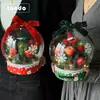 Caja de Empaque de Flores para Pastel Bola de Cristal Navideña Atmósfera Navideña Bola de Regalo Caja de Regalo para Nochebuena DIY Caja Vacía
