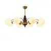 Candelabro vintage estilo francés de frijol mágico para sala de estar, luminaria nueva de alta gama retro americana de madera maciza para dormitorio y comedor