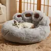Directo de fábrica transfronterizo en stock Pata de Oso Pata de Gato Perrera Esterilla para Perro nido de gato otoño e invierno felpa de seda doble cómoda cálida