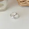 Anillo Geométrico Irregular de Piedra Natural de Color Natural Estilo Francés con Diseño Único, Colección de Anillos Ajustables, Anillo para Dedo Índice para Mujer