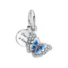 2022 novo DIY Dia das Mães Ouro Rosa Gota de Óleo Diamante amor flor de cerejeira joias com contas pingente de borboleta azul