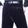Perki canguro invierno grueso pantalones de pana para hombre de mediana edad pantalones casuales de mediana edad y ancianos pana elásticos cintura alta