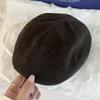 Designer Retro Scrub-Sense Scrub Fur Forward Boné Feminino Casual All-Match Beret Outono e Inverno Anti-Wear Octogonal Cap