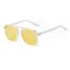 Gafas de sol cuadradas para hombre de estilo nuevo con doble puente y marco grande, con decoración de remaches, Gafas de sol de alta gama para mujer con protección UV