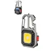 Lanterna de alta luminosidade transfronteiriça luz de chaveiro portátil recarregável Tipo-C iluminação externa multifuncional luz lateral COB