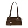 Bolso de hombro de gamuza con estampado de leopardo 2026, retro y elegante, versátil para el trabajo, y se puede llevar como bolso de mano o bolso Boston