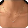 Collar de Cobre Multicapa Transfronterizo para Mujer, Galvanizado, Moderno, Estilo Minimalista, Cadena para Clavícula de Moda y Versátil