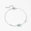 Pulsera Elegante Nueva de Plata de Ley S925 con Lazo de Turquesa Transfronteriza Europea y Americana para Mujer, Joyería de Mano Versátil de Nicho de Moda