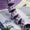Cinta bordada étnica colorida con borde de volantes de 1.2 cm en stock para regalos culturales y creativos hechos a mano DIY, cinta para envolver floral