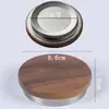 Tapa Antiderrames para Taza de Nogal Negro Norteamericano Borde de Acero Inoxidable 304 Adecuada para Taza de Café Taza de Té de 85 mm de Diámetro