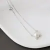 Nafuge joyería de plata al por mayor simple moda collar de plata para mujer con collar de perla natural con cadena de plata 925