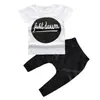 Entrega de peça única primavera e verão Comércio exterior fornecimento INS roupas infantis meninos e meninas bebê macacão de manga curta camiseta estampada calças