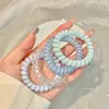 Goma para el pelo de alambre de teléfono con lunares de uva y coco, estilo coreano, alta calidad, fresca y versátil para el verano, cuerda para el pelo diaria, diadema, venta al por mayor