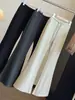 Calça esportiva casual flare feminina petite, novo estilo outono, cintura alta elástica, cor sólida, caimento solto, emagrecimento, calça longa versátil de perna larga