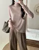 26 Punto Fino de Principios de Otoño 100% Lana Fina Cuello Alto Camiseta Base de Punto, Holgado, Sencillo, Versátil, Cuello Alto 60325
