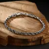 Pulsera Trenzada de Plata de Ley 925 Unisex Exquisita Simple Estilo Retro Chino Ornaments de Personalidad Retro de Plata Tailandesa