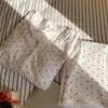 Pijama para mujer, estilo primavera y otoño, manga larga, nuevo modelo 2025, cárdigan de encaje de moda con cuello redondo y volantes, ropa de casa