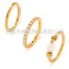 Explosiones Transfronterizas Combinación Nuevo Aro para Nariz Acero Inoxidable 316 Capa Única Doble Capa Pendientes de Diamante Joyería para Piercing Aobao