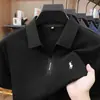 [Seda + Modal] Camisa Polo de Manga Corta para Hombre 2026 Nuevo Estilo de Verano Camiseta Transpirable Bordada para Hombre