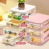 Caja de Almacenamiento Transparente de Múltiples Niveles para Escritorio con Cajones Pequeños Tipo Gabinete para Escritorio de Estudiante Organizador de Papelería y Artículos Varios Caja de Almacenamiento