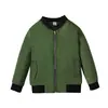 Chicos y Chicas Niños Primavera y Otoño Invierno Europeo y Americano Manga Larga Cuello Redondo Color Sólido Chaqueta Cortavientos Cremallera Traje de Béisbol Abrigo