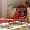Sofá Nórdico de Ratán para Exterior Silla de Ratán para Patio Combinación de Ratán para Jardín Mesa y Silla de Ratán Ocio Muebles de Exterior Balcón