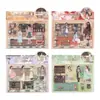 Manual de Adesivos Brilhantes da Tarde Cabine Girl Estéreo 3D Adesivo Decorativo Descompressivo Educacional Feito à Mão DIY para Crianças