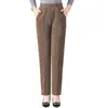 Calça da Mamãe Primavera, Outono e Inverno Meia-Idade e Idosos Solta Tamanho Grande Feminina Veludo Cotelê Forrada com Lã Espessada Casual Quente
