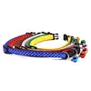 1cm suministros para mascotas collar para perro tela decorativa con Campana hebilla de plástico gato anti-pérdida