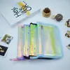 Caderno de folhas soltas com zíper a laser, diário, conjunto de cadernos, caderno, capa de folhas soltas, bloco de notas